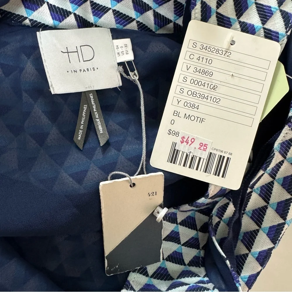 NWT Anthropologie HD in Paris Tiled Jacquard Tank Geometric Triangular Pattern